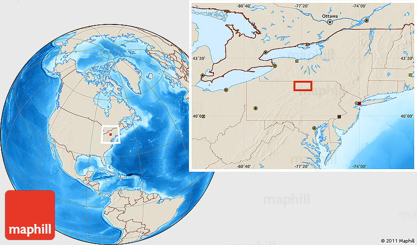 Shaded Relief Location Map of Grover