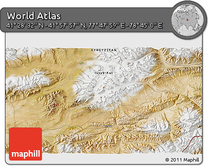 Satellite 3D Map of the Area around 41° 43' 14" N, 78° 16' 30" E