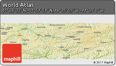 Physical Panoramic Map of the Area around 41° 43' 14" N, 78° 7' 30" W