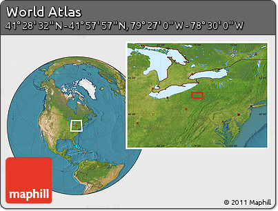 Satellite Location Map of the Area around 41° 43' 14" N, 78° 58' 29" W