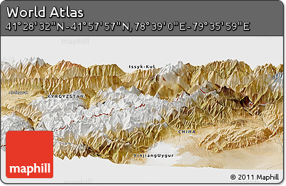 Satellite Panoramic Map of the Area around 41° 43' 14" N, 79° 7' 30" E