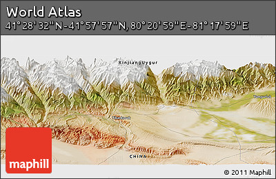 Satellite Panoramic Map of the Area around 41° 43' 14" N, 80° 49' 29" E