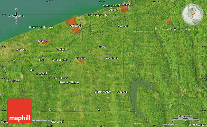 Satellite Map of Conneaut Lake