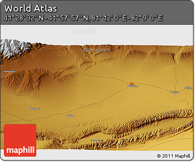 Physical 3D Map of the Area around 41° 43' 14" N, 81° 40' 30" E