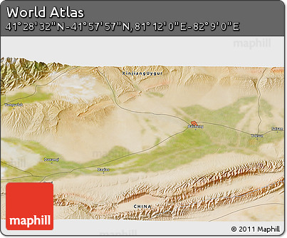 Satellite 3D Map of the Area around 41° 43' 14" N, 81° 40' 30" E