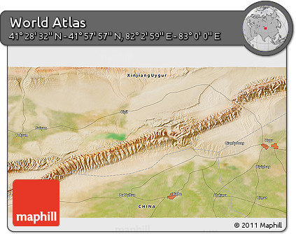 Satellite 3D Map of the Area around 41° 43' 14" N, 82° 31' 30" E