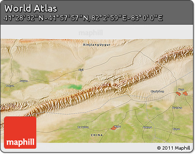 Satellite 3D Map of the Area around 41° 43' 14" N, 82° 31' 30" E