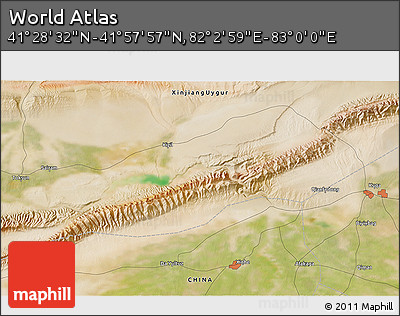 Satellite 3D Map of the Area around 41° 43' 14" N, 82° 31' 30" E