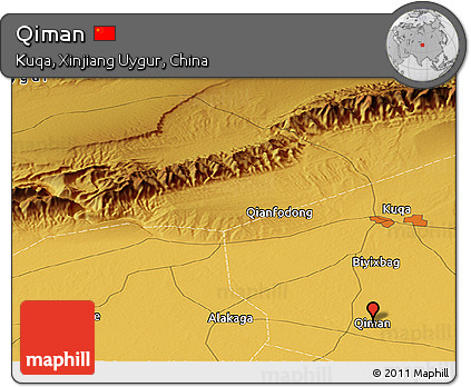Physical Panoramic Map of Qiman