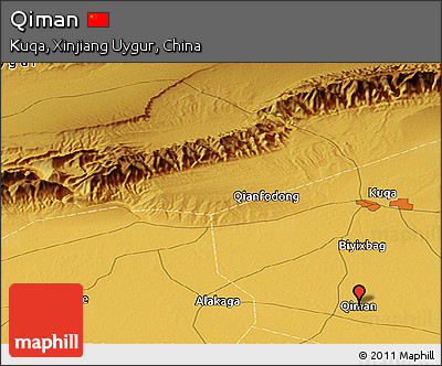 Physical Panoramic Map of Qiman