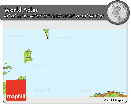 Physical 3D Map of the Area around 41° 43' 14" N, 82° 22' 30" W