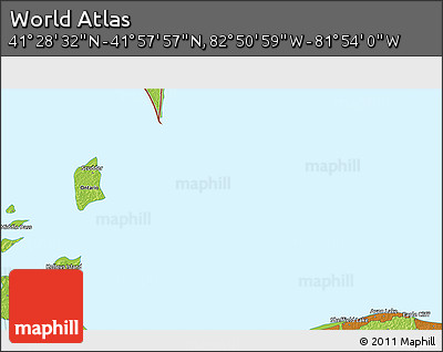 Physical 3D Map of the Area around 41° 43' 14" N, 82° 22' 30" W