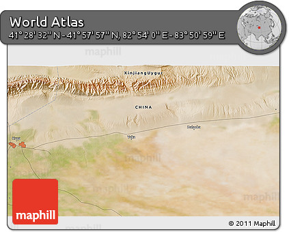 Satellite 3D Map of the Area around 41° 43' 14" N, 83° 22' 30" E