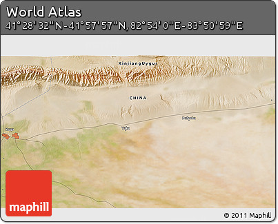 Satellite 3D Map of the Area around 41° 43' 14" N, 83° 22' 30" E