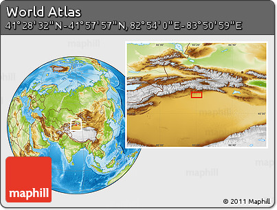 Physical Location Map of the Area around 41° 43' 14" N, 83° 22' 30" E