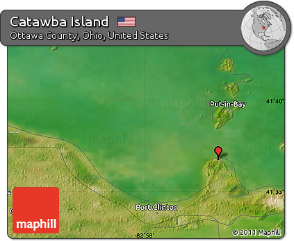 Satellite Map of Catawba Island