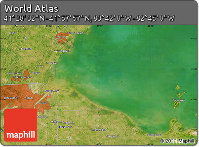 Satellite Map of the Area around 41° 43' 14" N, 83° 13' 29" W