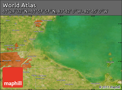 Satellite Map of the Area around 41° 43' 14" N, 83° 13' 29" W