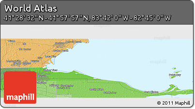 Political Panoramic Map of the Area around 41° 43' 14" N, 83° 13' 29" W