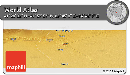 Physical Panoramic Map of the Area around 41° 43' 14" N, 84° 13' 29" E