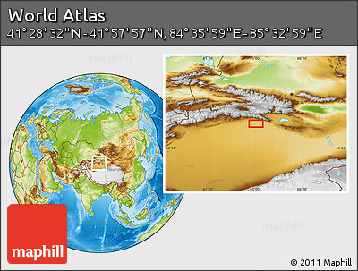 Physical Location Map of the Area around 41° 43' 14" N, 85° 4' 29" E