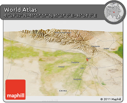 Satellite 3D Map of the Area around 41° 43' 14" N, 85° 55' 30" E