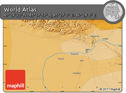 Political Map of the Area around 41° 43' 14" N, 85° 55' 30" E