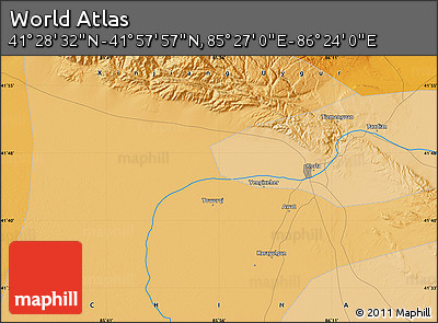Political Map of the Area around 41° 43' 14" N, 85° 55' 30" E