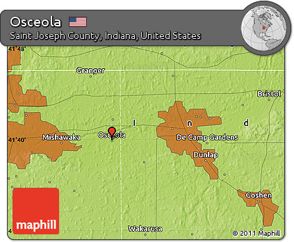 Physical Map of Osceola
