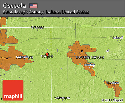 Physical Map of Osceola