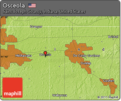 Physical Map of Osceola
