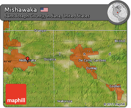 Satellite Map of Mishawaka