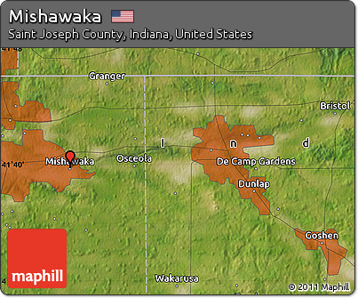 Satellite Map of Mishawaka