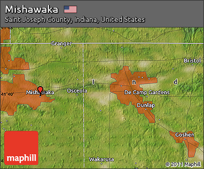 Satellite Map of Mishawaka