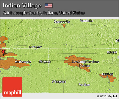 Physical Panoramic Map of Indian Village