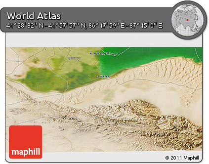 Satellite 3D Map of the Area around 41° 43' 14" N, 86° 46' 30" E