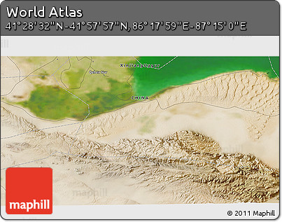 Satellite 3D Map of the Area around 41° 43' 14" N, 86° 46' 30" E