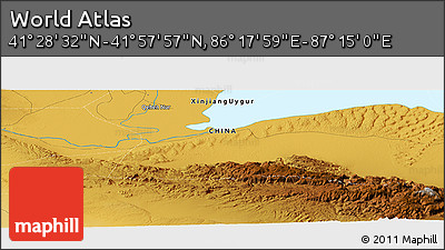 Physical Panoramic Map of the Area around 41° 43' 14" N, 86° 46' 30" E