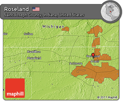 Physical 3D Map of Roseland
