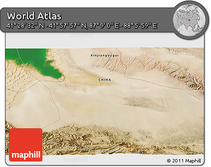 Satellite 3D Map of the Area around 41° 43' 14" N, 87° 37' 30" E