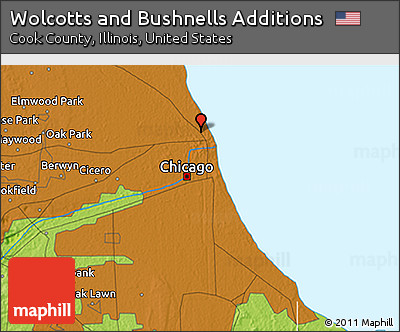 Physical 3D Map of Wolcotts and Bushnells Additions