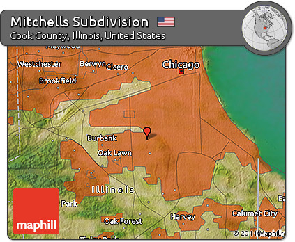 Satellite 3D Map of Mitchells Subdivision