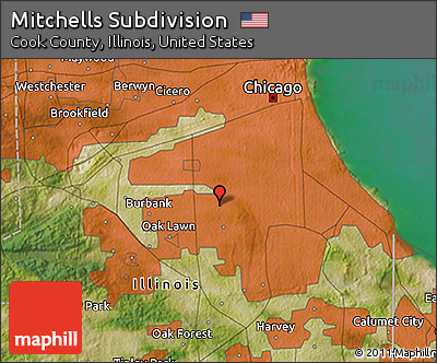 Satellite 3D Map of Mitchells Subdivision