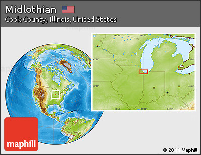 Physical Location Map of Midlothian