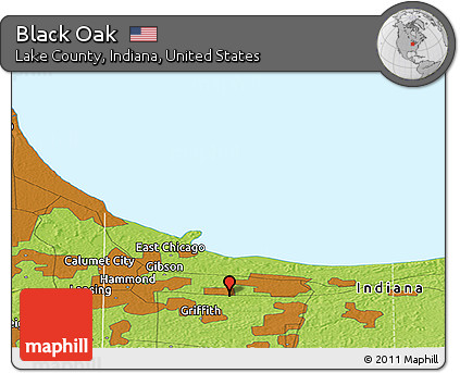 Physical Panoramic Map of Black Oak
