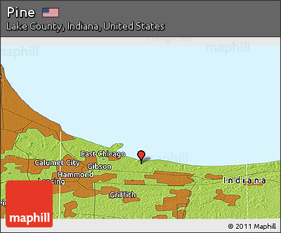 Physical Panoramic Map of Pine