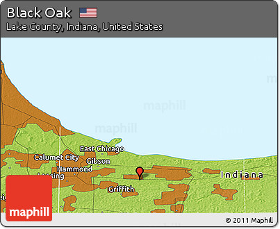 Physical Panoramic Map of Black Oak