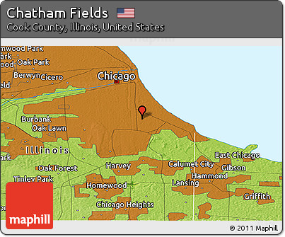 Physical Panoramic Map of Chatham Fields