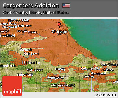 Satellite Panoramic Map of Carpenters Addition