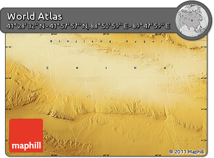 Physical Map of the Area around 41° 43' 14" N, 89° 19' 29" E
